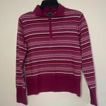 Lands' End 100% Cashmere Fair Isle Quarter Zip Sweater Photo 0