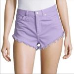 Topshop NWT  Moto Frey Hem Denim Shorts Lilac 8 Photo 2