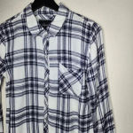 Rails  Black and White Plaid Windowpane long sleeve‎ Top Size XS​ Photo 2