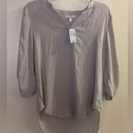 Maurice's Maunces Womens Blouse S Small Beige White Stripes Striped Bust 36” New NWT Photo 0