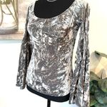 Cotton Candy LA Crushed Velvet Bell Sleeve Top | S | Gray Marble | Boho Drama Photo 8