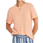 We The Free Free People tee We The Nina top tangerine Cactus Flower raw hem short sleeve Photo 0