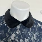 Jill Stuart Blue velvet Peter Pan Lace Dress Long Sleeve size XS PETITE NEW Photo 8