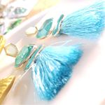 ZARA New!  Bold Blue Tassel Earrings Photo 3