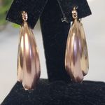 Tri Color Gold Chunky Hollow Hoop Earrings New Photo 2
