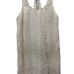 Anthropologie  Cloth & Stone Linen Striped Beige /  Ivory Midi Dress Size 1XL Photo 0