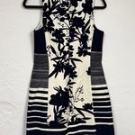 Lauren Ralph Lauren Navy Blue Cream Floral Striped Sheath Dress Womens 6 Preppy Photo 9
