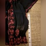 Free People  Black Sheer Lace Embroidered Crop Top Tank Medium Purple Festival Photo 3