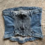 ZARA  Blue Denim Jean Strapless Bustier Corset Top XXL Photo 1