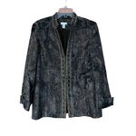 Chico's Womens Size Medium Dressy Brown Black Shimmer Sequin Bead Blazer Jacket Photo 14