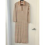 525 America  Raya Stripe Polo Knit Sweater Dress in Walnut Multi Size M LIKE NEW Photo 3
