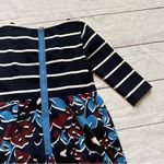 A pea in the pod Taylor step stripe floral burgundy blue size small dress Photo 11