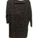 EXPRESS Gray and Black Low Cut V Neck Knit Sweater - Size Medium Photo 0