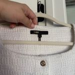 Maje Tweed Cropped Button Up Short sleeve Top Ecru White Photo 4