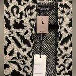 NWT Motive black and white leopard long cardigan Size L Photo 1