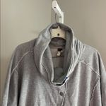 Free People  We The Free Gray Button-Up Shacket Funnel Neck Women’s Size Medium Photo 2