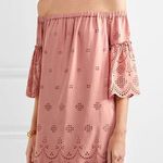 Madewell Pink Eyelet Off The Shoulder Dress Photo 0