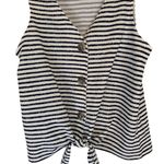 Old Navy  Navy Blue & White Striped Sleeveless Blouse - Small‎ Photo 2