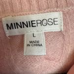 Minnie Rose  100% cashmere light pink distressed V-neck sweater fits medium K32 Photo 1