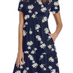 👗Women's Short Sleeve Casual Ruffle Swing Dress w/pockets👗~small 🆕 Photo 1