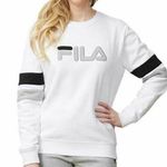 FILA Natalie Crewneck Sweatshirt Fleece Lined White Size Medium Photo 0