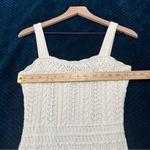 Taylor Cream Crochet Cable Knit Sleeveless Midi Dress Feminine Size S White Photo 12