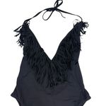 l*space NWT $198 Black Desert Days Fringed One-Piece Swimsuit M Photo 2