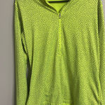 Nike  Dri Fit Pro Hyperwarm Half Zip Womens Size XL Neon Yellow Black Polka Dots Photo 0