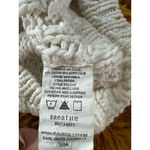 prAna Women's One Size Off-White Cable Knit Beanie with Floral Embroidery Photo 2