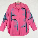 Blue B Western Cowboy Fringe Boots Shirt Size Large Rodeo Festival Sequin Pink Photo 0