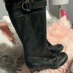 Joan & David Joan David Circa Leather Black Boots Zip Womens 6 Full Length Winter Photo 2