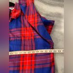 Old Navy  Size L The Boyfriend Shirt Red Blue Cotton Plaid Flannel Long Sleeve Photo 8