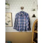 We The Free  Seeking Starlight Plaid Cotton Gauze Chambray Shirt - Size - Small Photo 1