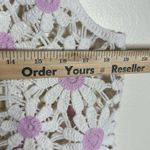 Daisy ladies crochet knit tank top size large XL cute festival fairy boho White Photo 5
