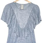 Anthropologie  DOLAN Women’s Heather Gray Ruffle Short sleeve tee Photo 2