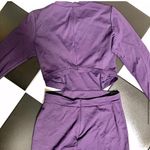 Amanda Uprichard Minka Dark Plum Cut Out Sheath Dress Long Sleeve Stretchy sz M Photo 5