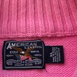 American Living Vintage  RALPH LAUREN Pink Preppy Collegiate Quiet Luxury Old Money Sweater Shirt Top Blouse Long Sleeve 1/4 zip Mock Neck Size XL Photo 3