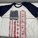 Crazy Train  Plus 2X Flag Live Free Baseball Tee Raglan Aztec Crew Neck T-Shirt Photo 4