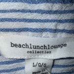 BeachLunchLounge Blue and White Striped Blouse 100% rayon Large Photo 2