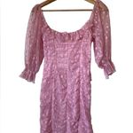 Selfie Leslie NWT La Vida Sweetheart Neckline Puff Sleeve Dress Pink Photo 4