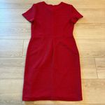 St. John NWT  Women’s Wool Blend Red Lace Up Bow Knit Short Sleeve Dress Size 12 Photo 5