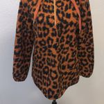 Loft Ann Taylor rusty brown cheetah print fleece teddy pullover sweatshirt Photo 2