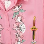 Disney NWT  Her Universe Mulan Traditional Portrait Woven Button Up Shirt Top L Photo 4