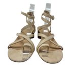 Anthropologie  Quinn Strappy Heels Lace-Up Sandals Shoes Beige Tan Size‎ 7.5 Photo 5