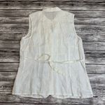 Carole Little Women's Linen Sleeveless Shirt Blouse Top M Med Medium White Sheer Photo 10