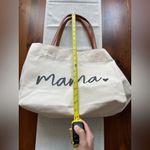 Mama Canvas Tote Bag with Brown Handles Photo 4