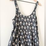 Aerie Tank Skater Swing Dress in Gray Blue Floral - Size M Photo 1