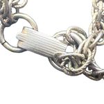 Antique/Vintage Art Deco Flapper Crystal Drop Necklace Long Layered Chain Silver Photo 9