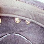 Leather vintage shapeable cowboy hat leather suede belted Harley Davison pin Black Photo 7