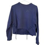 Nike Essential Damen Fleece Tie Drawstring Cropped Sweatshirt Purple Size Small Photo 0